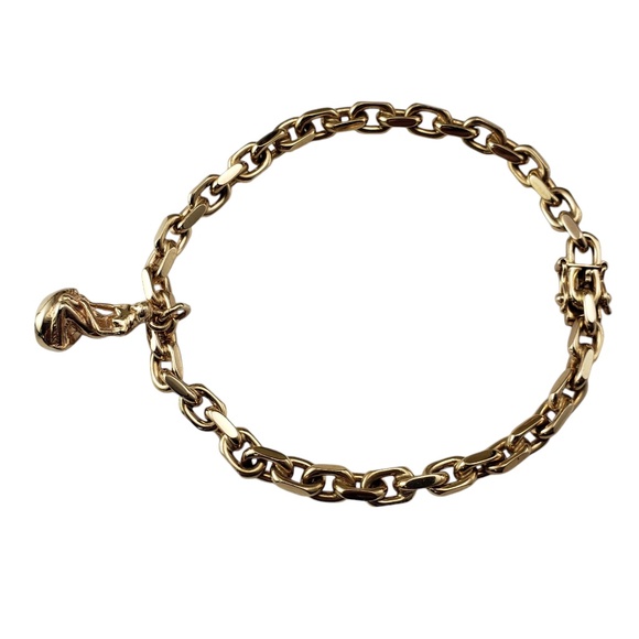 14 Karat Yellow Gold Denmark Little Mermaid Charm Link Bracelet #20922 - Picture 3 of 10